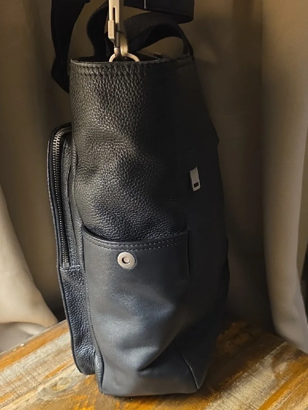 Jack Spade Pebbled Leather Set -Utility Tote w/ Removable Strap and Large Wallet